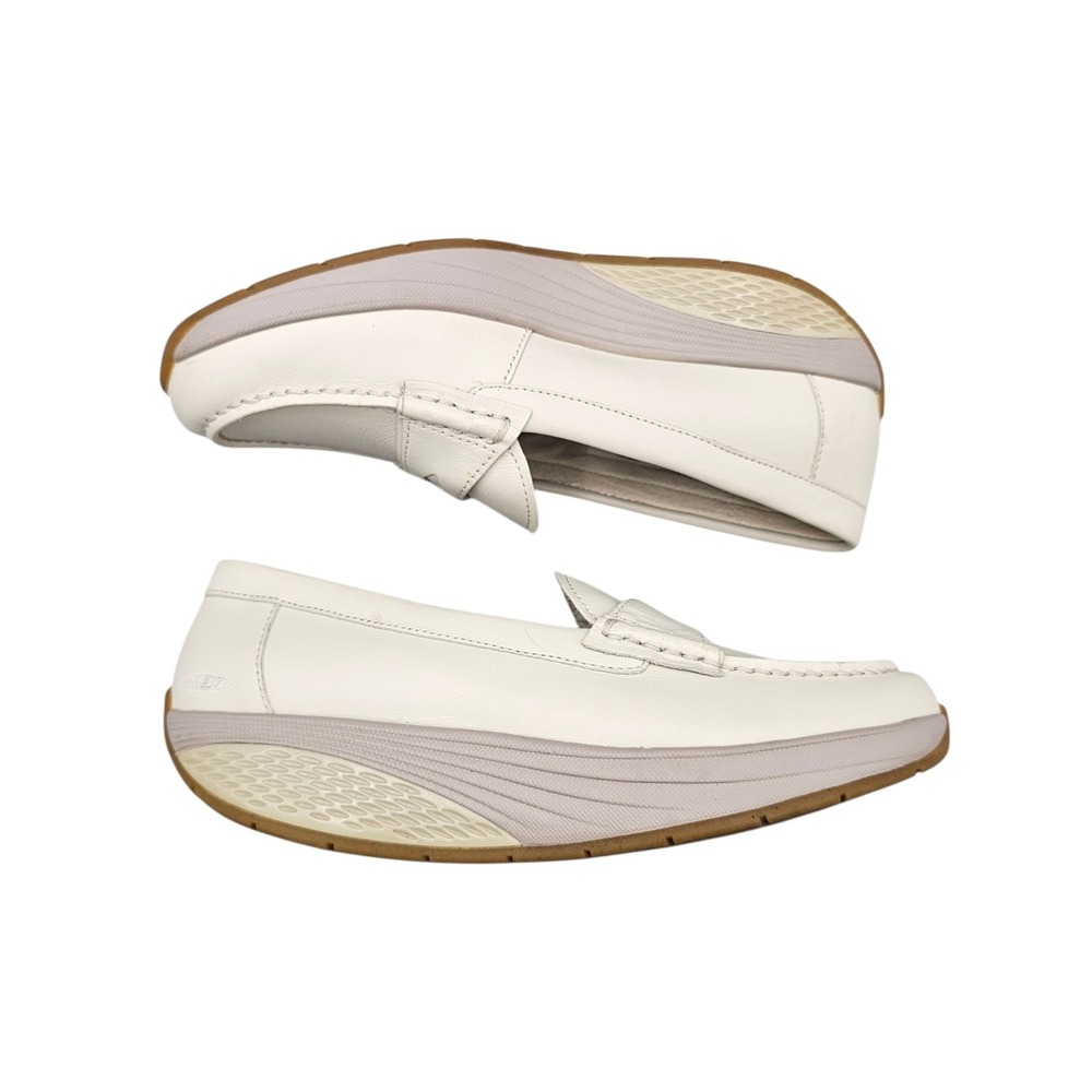 MBT Women's Size 5 US NWOB Rocker White Leather Toning Penny Loafers Shoes Flats - Picture 6 of 8